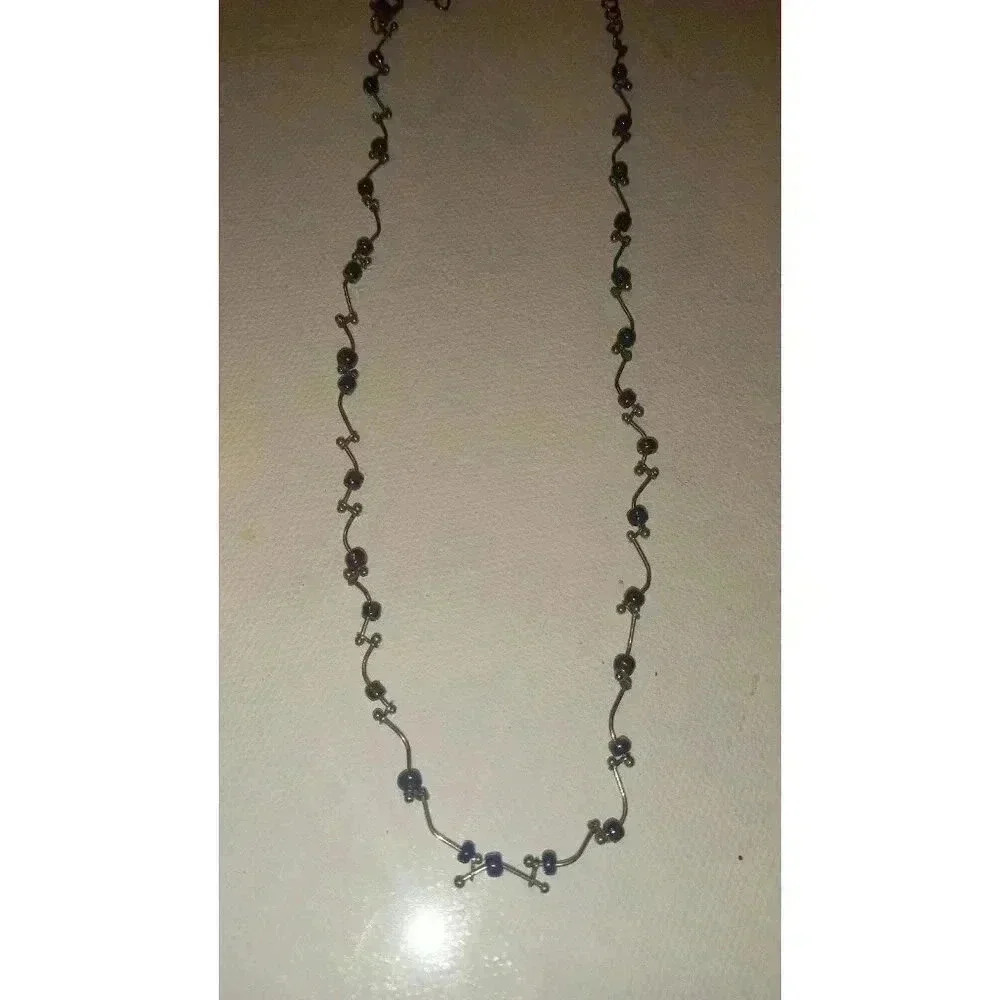 Givenchy Silver And Black Onyx Necklace